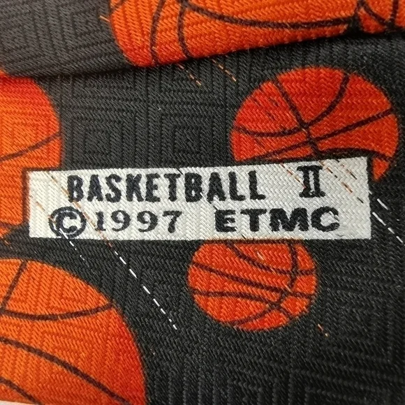 Designs By A. Rogers Basketball II ETMC Orange Sports Theme Long Neck Tie - Picture 4 of 12